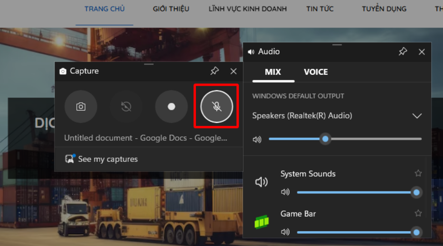 Nhấp chuột vào biểu tượng mic để có thể bật hoặc tắt tiếng của video